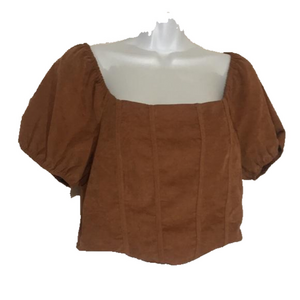 Kirious LA Puff Sleeve Corset/Cropped Top Sz Large